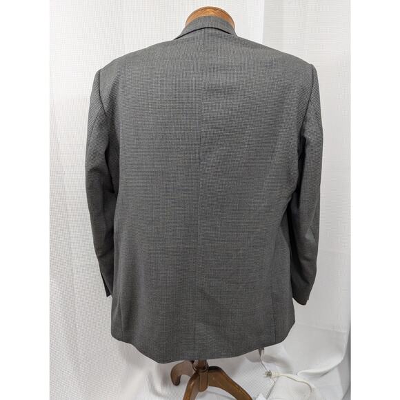 OSCAR DE LA RENTA! BLACK & DOVE GRAY WOOL MICRO PLAID JACKET, SPORT COAT! SZ 42R - Picture 7 of 10